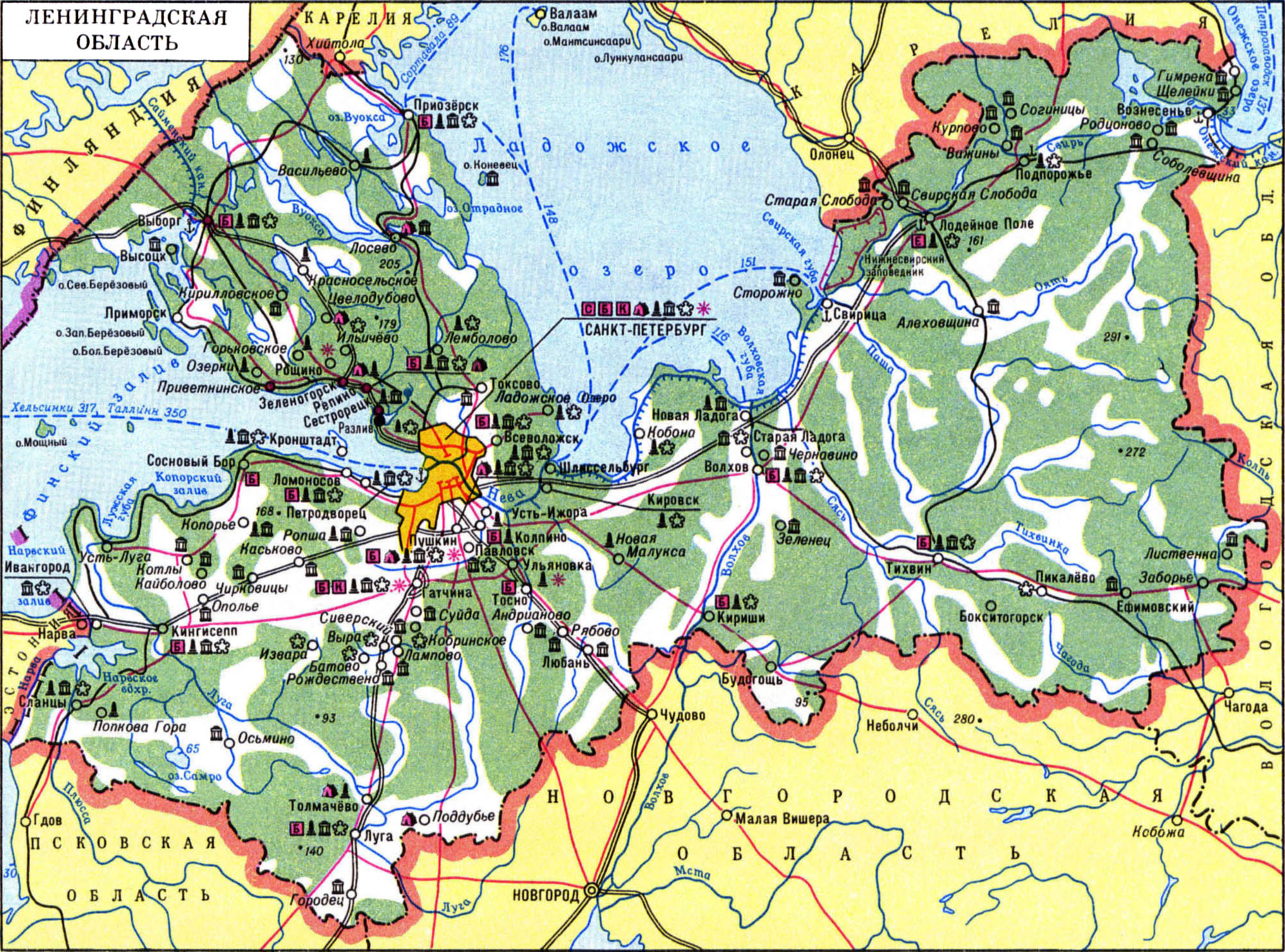 Карта карта Ленинграда Ленинградской области