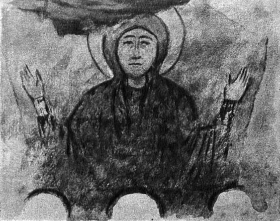 Богоматерь. Фреска Сентинского храма. X в. Рисунок И.А. Владимирова